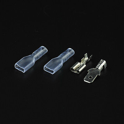 50  4.8mm   Female Male Spade Connector With 2 Cases